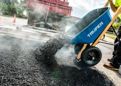 Barrel with asphalt